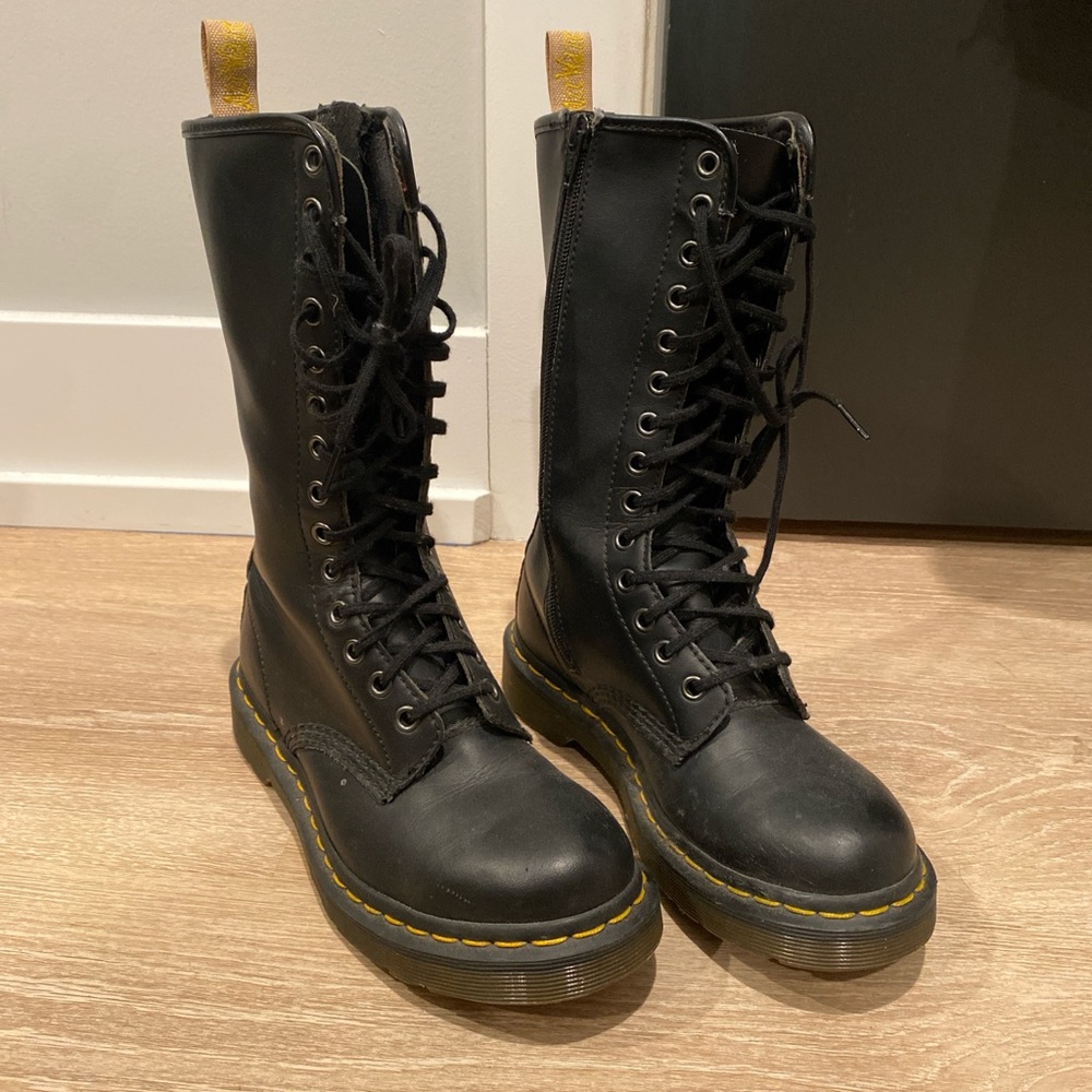 Dr. Martens Black Leather Women's Boots